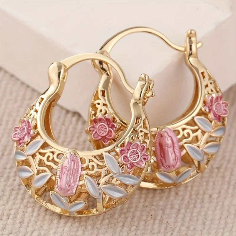 Floral Hoops Earrings
