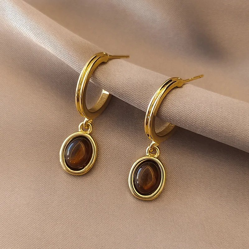 Hanging Stone Earrings