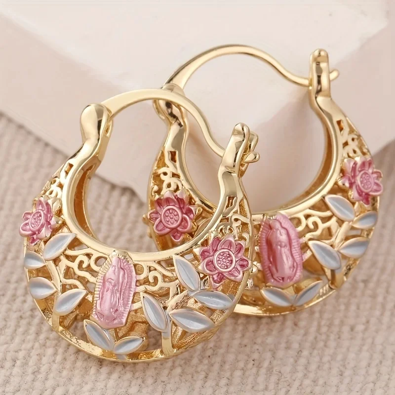 Floral Hoops Earrings