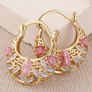 Floral Hoops Earrings