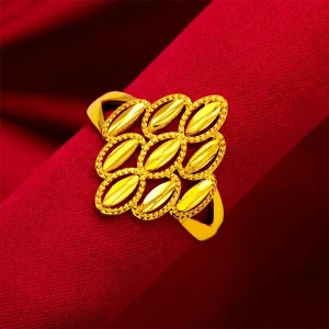 Gilded Oval Blossom Ring